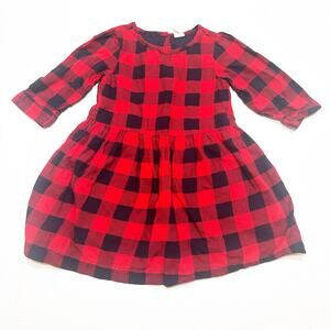 Baby Gap Buffalo Plaid Dress sz 3T Red Plaid Dress